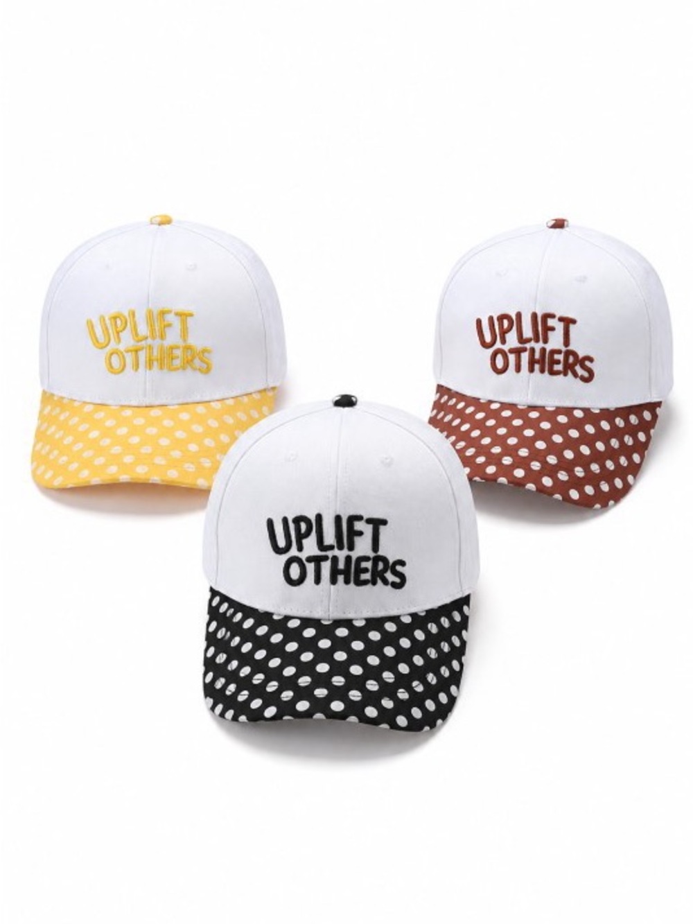 Restock! Uplift others embroidered polka dot hot brown yellow black